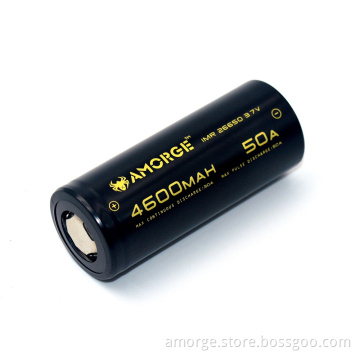 Amorge IMR26650 3.7V 4600mAh 50A High Drain Rechargeable Battery